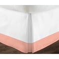 thumbnail image 3 of 1 Piece Split Corner Two Tone Tailored Bed Skirt By D.N.G. BEDDINGS, Olympic Queen Size 15 Inch Deep Pocket, 800 TC, 100% Egyptian Cotton, Solid White/Peach Color., 3 of 3
