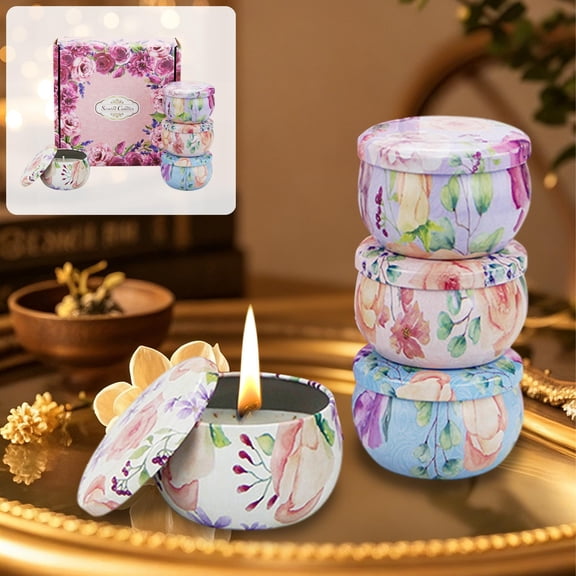 Soy Wax Candles, 4 Pack Scented Mini Candles, Natural Scented Jar Candles for Gifts Home Aromatherapy Relaxation(Multicolor)