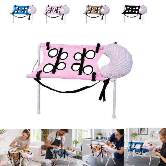 Pet Bath Stand - with Pillow, Quick-Drying Mesh Bath Mat, Eight-Hole Design, Suitable for Dogs and Cats of Different Sizes for Home Bathing and Grooming