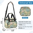 thumbnail image 3 of Insulated Cooler Bag with Multiple Pockets Lightweight Lunch Box Tote for Travel Beach Camping Office Pink Tulips and Cosmos, 3 of 7