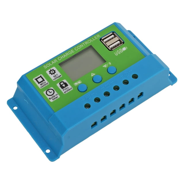 Régulateur Solaire Adaptatif 12V 24V avec Écran LCD Numérique à Paramètres Réglables