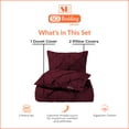 thumbnail image 4 of SGI Bedding 100% Egyptian Cotton 3PC Pinch Duvet Cover Oversized Queen Wine, 4 of 7