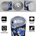 thumbnail image 4 of Pioneer Flower Floral Print Pattern 20oz Skinny Tumbler with Straw & Lid, Double Wall Vacuum Insulated Cup, Leak-Proof, Cup Holder Friendly, Hot 6H Cold 12H, 4 of 6
