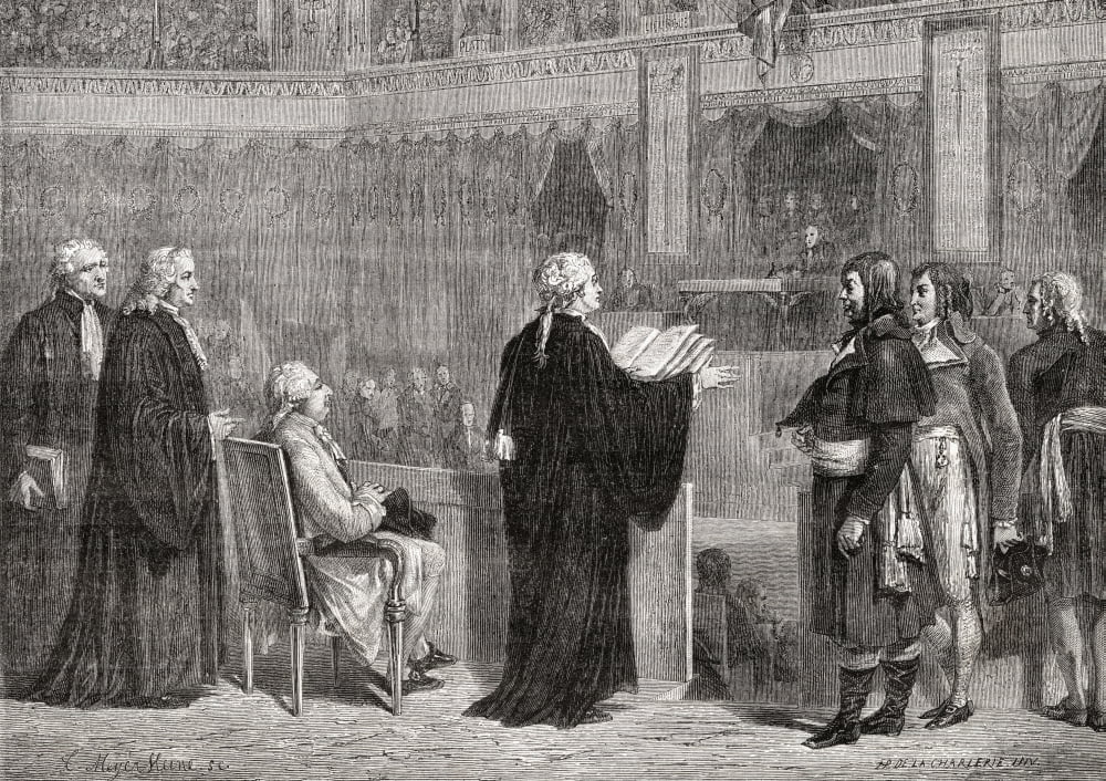 Louis Xvi Before The Convention December 1792 Louis Xvi 1754-1793 King Of France 1774-1792 Engraved By Meyer Heine After De La Charlerie From Histoire De La Revolution Francaise By Louis Blanc Canvas