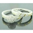 thumbnail image 4 of 925 Sterling Silver Women's Men's White Diamond Wedding Trio Ring Set -14, 4 of 4