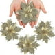 thumbnail image 2 of 12pcs Christmas Simulation Flower, Poinsettia Christmas Flower, Christmas Flower, Christmas Tree Decoration, Artificial Christmas Flowers (gold), 2 of 5