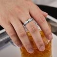 thumbnail image 5 of Siyoupin Mens Moissanite Wedding Band 925 Sterling Silver 1Ct 9 Round Cut Engagement Ring White Gold Plated Size 8, 5 of 9