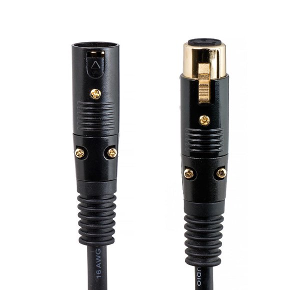 1.5ft Premier Series XLR M/F 16AWG Cable (Gold Plated) [Microphone & Interconnect]