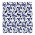 thumbnail image 3 of Ambesonne Romance Shower Curtain, Old Flowers Butterfly, 69"Wx70"L, Pale Blue Violet Black, 3 of 5