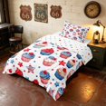 thumbnail image 2 of Manfei Watercolor Cupcake Twin Comforter Sets, USA Flag Stars Bedding Set, Red Blue White, Polka Dots Reversible 2 Pieces, 1 Comforter and 1 Pillowcase, 2 of 6
