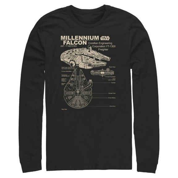 Mens Star Wars Corellian Freighter Long Sleeve Shirt