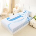 thumbnail image 4 of Manfei Romantic Dreamy J Personalized Initial Twin Sheet Sets 3pcs for Girls Kids,Teens Women Kawaii Bow Tie Letter Bedding,Lightweight Room Decor, 4 of 5