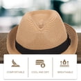 thumbnail image 4 of Sombrero de paja tejido para exteriores, playa, unisex, para hombre y mujer, 4 of 8
