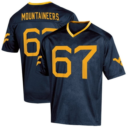 West Virginia Mountaineers Brass - Youth Russell Navy West Virginia Mountaineers Replica Football Jersey