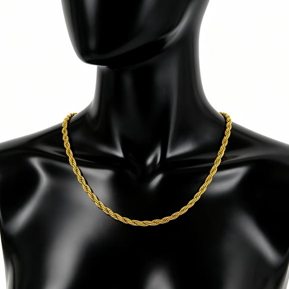 10k Real Gold Polished Necklace for Men, Real Solid Yellow Gold 3mm Mariner Link Chain Necklace for Men, Lobster Claw- 18"
