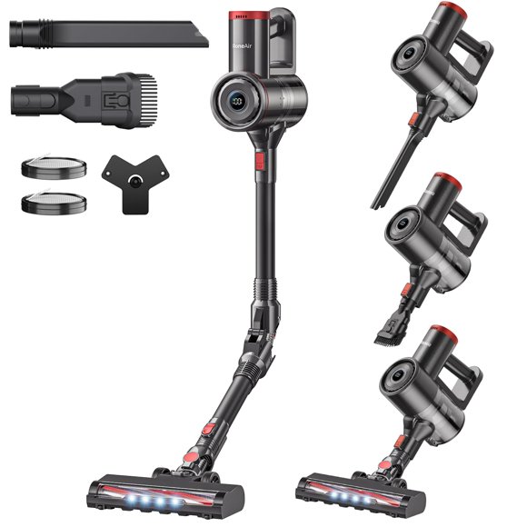 RONEAIR Cordless Vacuum Cleaner,Cleans Under Furniture Without Bending,450W 40Kpa 45Min Vacuum Cleaners for Home,Self-Standing,Powerful Stick Vacuum