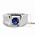thumbnail image 2 of Luxe Jewelry Designs Men's Stainless Steel Solitaire Ring with Montana Synthetic Glass Stone - Size, 2 of 4