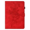 thumbnail image 6 of Smart Tablet Case for Amazon Kindle Fire 7" 12th Gen 2022 Book Style Flip Folio Cover, Flower Pattern Luxury PU Leather Kickstand Magnetic Clasp Auto Sleep/Wake Shockproof Case, Red, 6 of 7