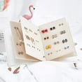 thumbnail image 3 of Organizador de pendientes, diseño de libro, soporte para pendientes, pendientes de viaje con bisagras para libros, capaz de contener 42 pares Ormromra 2035326-1, 3 of 8