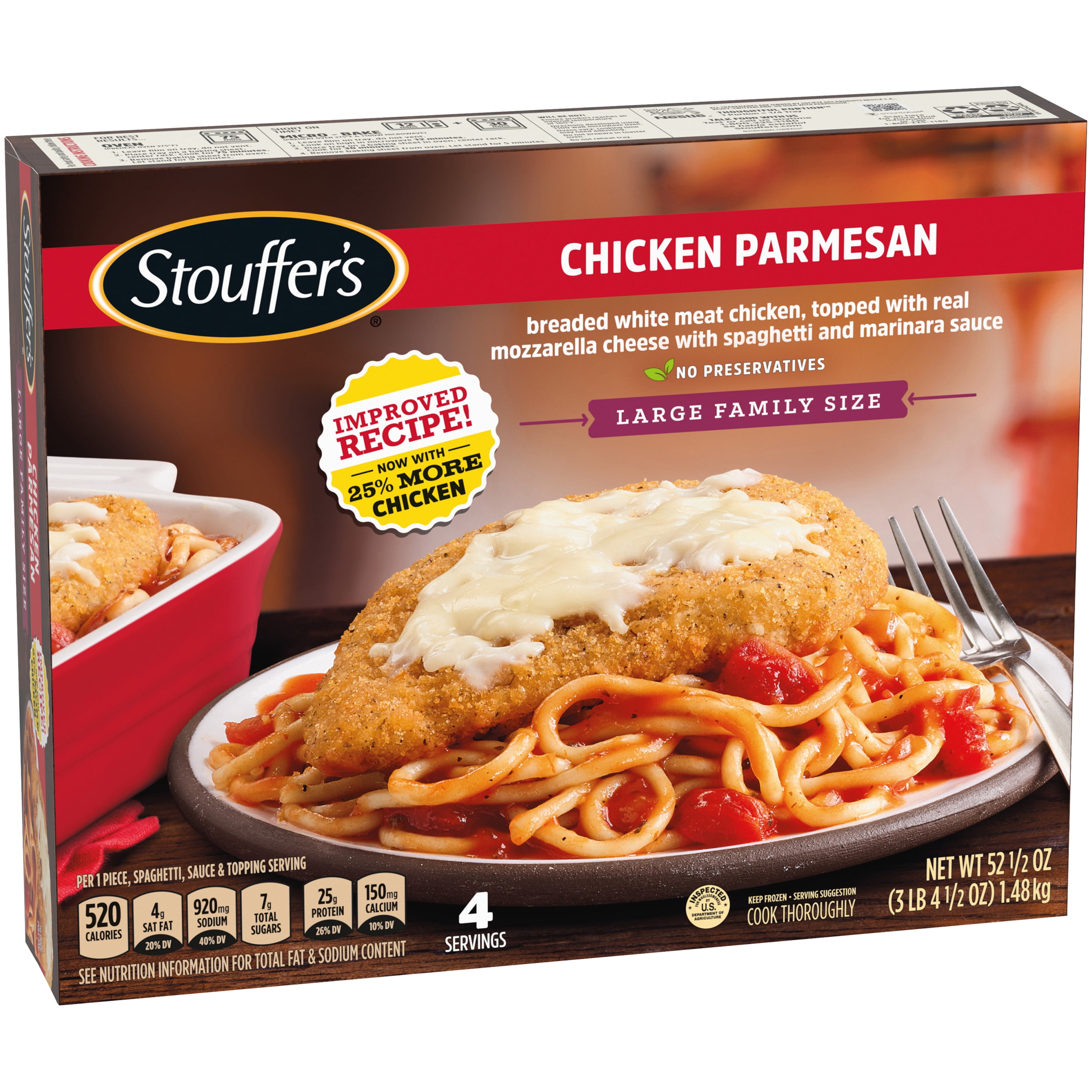 Stouffer S Large Family Size Chicken Parmesan Frozen Meal Walmart Com Walmart Com