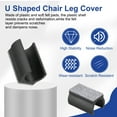 thumbnail image 3 of 6pcs Cubierta para Patas de Silla con Almohadilla de Fieltro, Protectores de Piso para Tubos de Silla en Forma de U, Ajuste para Patas Metálicas de 22 mm de Diámetro, Negro, 3 of 6