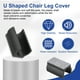 thumbnail image 3 of 6pcs Cubierta para Patas de Silla con Almohadilla de Fieltro, Protectores de Piso para Tubos de Silla en Forma de U, Ajuste para Patas Metálicas de 22 mm de Diámetro, Negro, 3 of 6