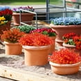 thumbnail image 2 of 10 Bundles Artificial Flowers Fake Boxwood Shrubs UV Resistant No Fade Faux Greenery Faux Plastic Lotus for Home Garden Hanging Planter Indoor Porch Patio Office Wedding Decoration(Orange Red), 2 of 5