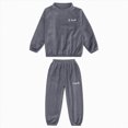 thumbnail image 2 of TOWED22 Toddler Baby Boy Clothes Set 1T 2T 3T 4T 5T 6T Letter Print Long Sleeve Sweatshirt Elastic Pants Fall Outfits Size:3-4 Y,Color:Grey, 2 of 4