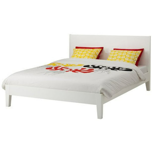 Ikea King Size Bed Frame White Lönset, Ikea King Size Headboard And Frame