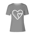 thumbnail image 4 of Hyknon Womens Tops Été Mode Amour Imprimé Décontracté Manches Courtes Pull-Over Doux Polyvalent pour Femmes, 4 of 4