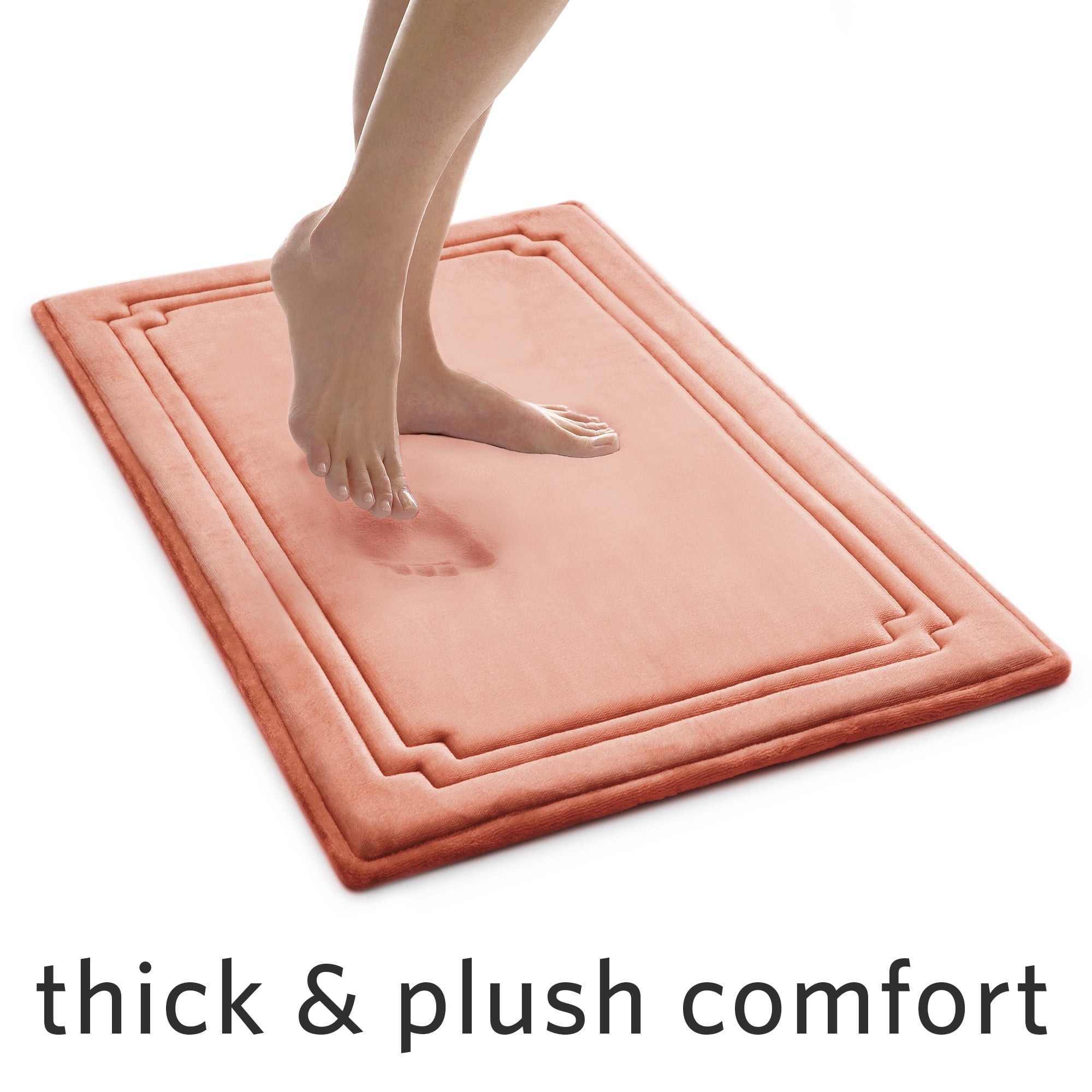Thick Plush Bath Rug, Terracotta Dream, Charcoal Infused Memory Foam, 21x34', Better Homes Garden