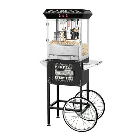 Great Northern 10 oz. Perfect Popper Machine with Cart - Black Makes 12 (Best Way To Make Popcorn At Home)