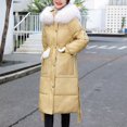 thumbnail image 3 of LYXSSBYX Womens Long Sleeve Dress Hot Sale Clearance Women Winter Long Sleeve Hooded Padded Coat Outerwear, 3 of 9