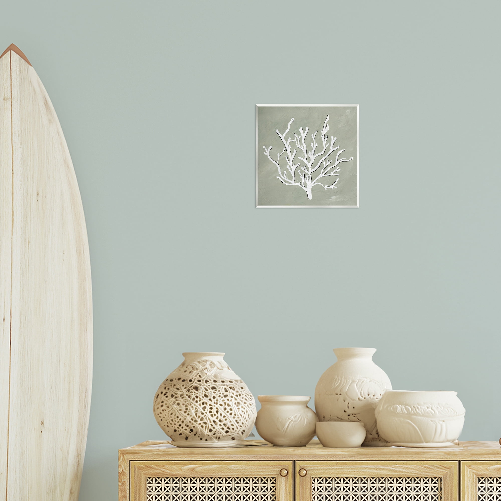 Stupell Industries White Coral Impression Coastal Painting Unframed Art Print Wall Art, 12 x 12