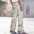 thumbnail image 5 of kaondbfi Dress Pants Women Petite High Waisted Wide Leg Summer Beach Vacation Women's Pants Casual Trousers, 5 of 8