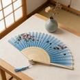 thumbnail image 3 of Paper Fan Decorations Classical Antique Style Folding Fan with Tassel for Stage Props and Wedding, 3 of 7