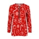 thumbnail image 5 of Puntoco, camiseta informal de manga larga con cuello en V de Navidad para mujer, blusa holgada con estampado de otoño, tops con cremallera Puntoco Puntoco-2426, 5 of 5
