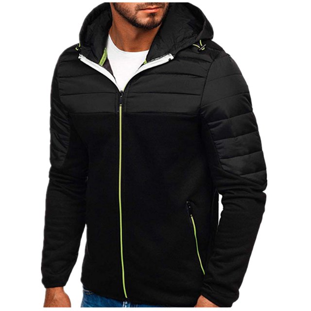 HUITKMM Chandails à Capuche Graphiques pour Hommes Hiver Loisirs Sport Sans Doublure Matelassé à Fermeture Éclair Veste à Capuche de Transition Veste à Capuche