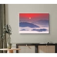 thumbnail image 2 of wall26 Canvas Print Wall Art Orange Sun &amp; Red Sky Over Foggy Mountains Nature Wilderness Photography Modern Art Rustic Scenic Colorful Multicolor for Living Room, Bedroom, Office - 32"x48&qu, 2 of 5