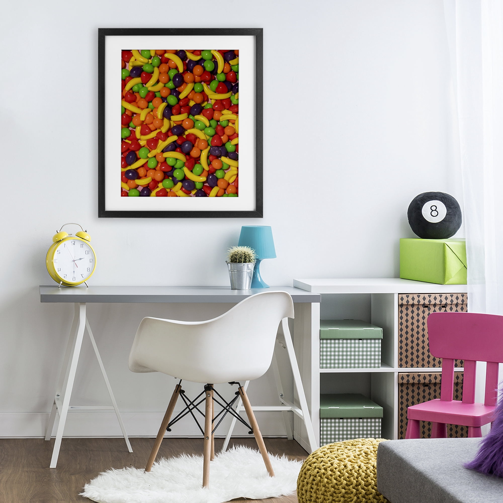 Stupell Industries Retro Assorted Fruit Candy Black Framed Print Under Glass, design by LISH Creative