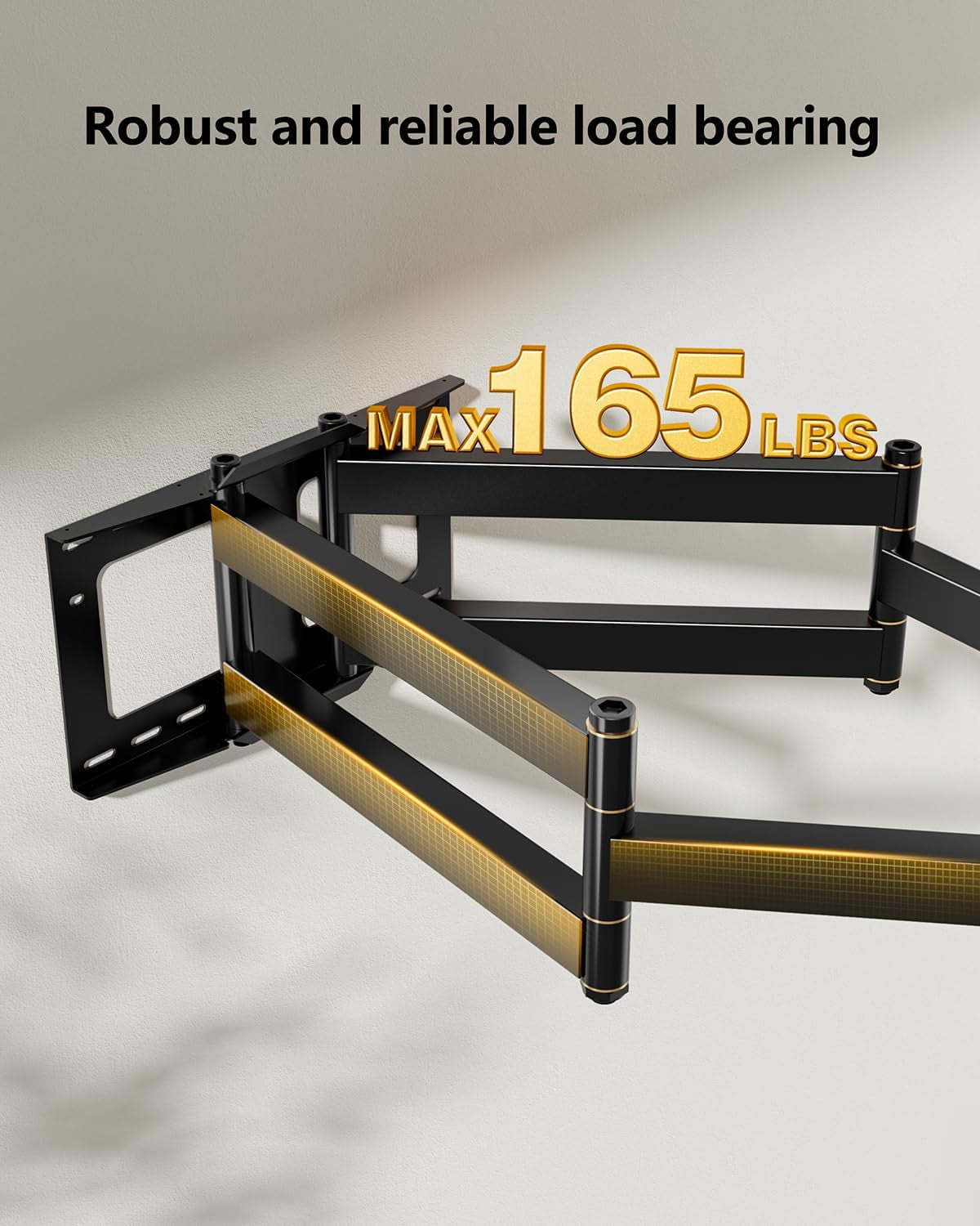 FORGING MOUNT Long Extension TV Mount, Dual Articulating Arm Full Motion Wall Mount TV Bracket with 43 inch Long Arm, Fits 50 to 90 Inch Flat/Curve TVs, Holds up to 132 lbs, max. 600x400mm