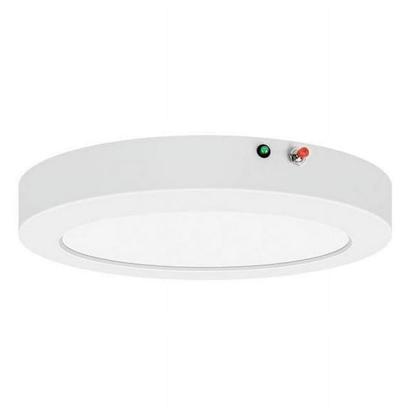 20850LEDEM-WH-ACR 9 in. ModPLUS 120-277V LED Round Flush Mount Ceiling Light, White - 1100 Lumen