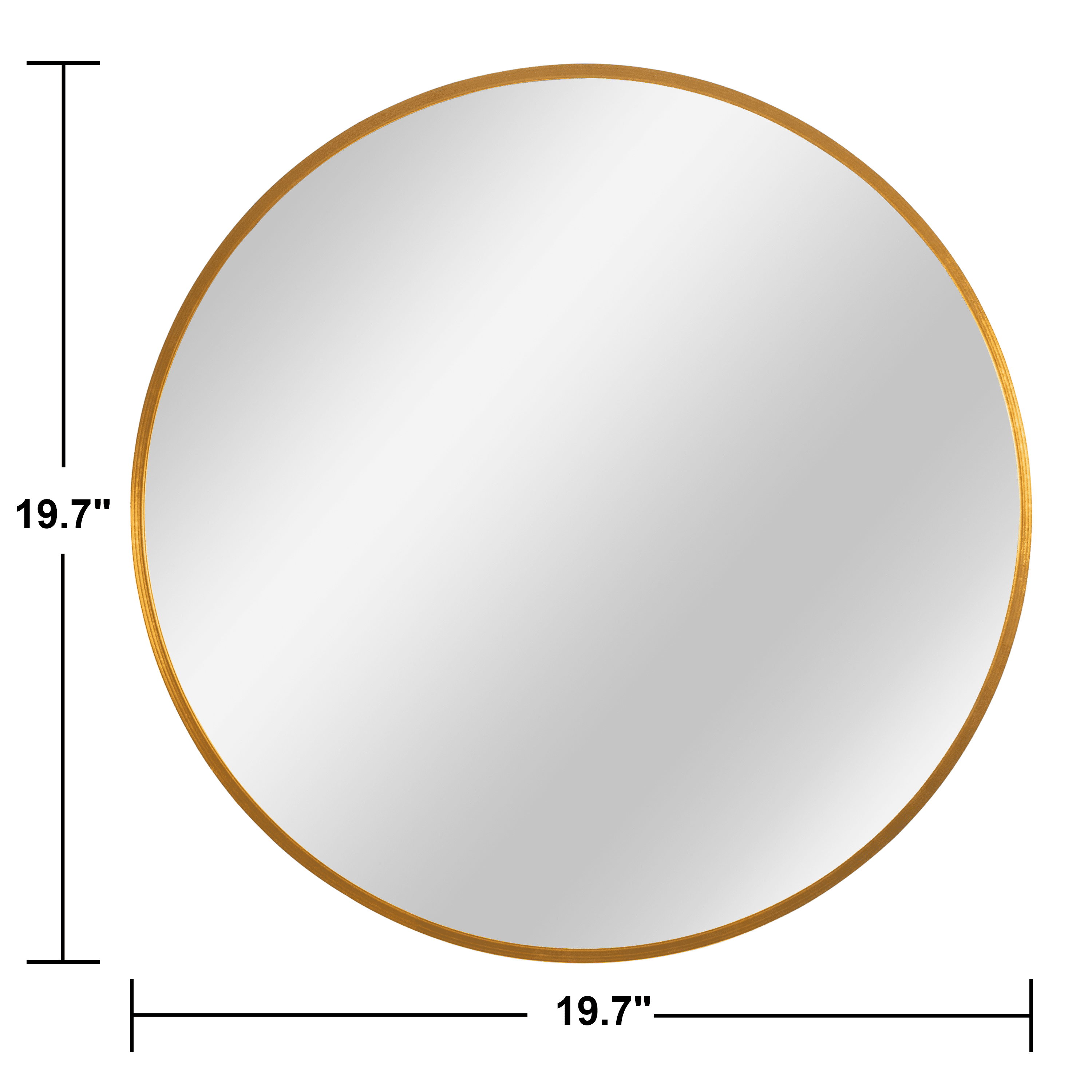 MAYEERTY 20"x20" Modern Round Aluminum Alloy Frame Wall Mirror Wall Mounted Mirror,Gold