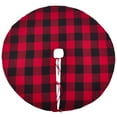 thumbnail image 2 of Saro Lifestyle Buffalo Plaid Design Decorative Cotton Christmas Tree Skirt Black 72", 2 of 5