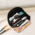thumbnail image 2 of FORMRS Makeup Bag Travel Cosmetic Organizer for Women Fold Flat Zipper Pouch with Handle, Purple Retro Rainbow, 2 of 8