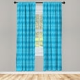 thumbnail image 2 of Ambesonne Nautical 4-Panel Curtains, Horizontal Flow of Waves, 56"x84", Sky Blue Sea Blue, 2 of 4