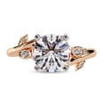 thumbnail image 2 of AFFY Solitaire Bypass Floral Engagement Ring for Women, Center 7.5mm Round Cut Lab Created Moissanite Ring in 10K Solid Rose Gold Size-10, 2 of 6