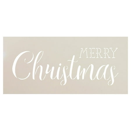 Rustic Script Merry Christmas Stencil by StudioR12 Trendy Rustic  
