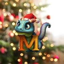 KCEHTA Christmas Dinosaur Ornaments, Dinosaur Christmas Tree Decorations, Dinosaur Ornaments for Christmas Tree, 26 Letter Cute Cartoon Dinosaur Acrylic Christmas Tree Holiday Ornament