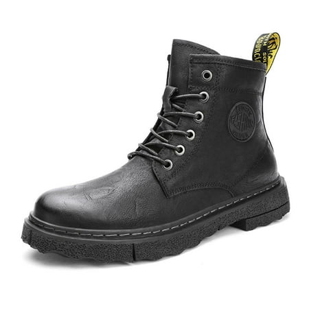 

Earlde Men Military Boots Motorcycle Combat Riding Ankle Leather Boots for Men Outdoor Work Boots